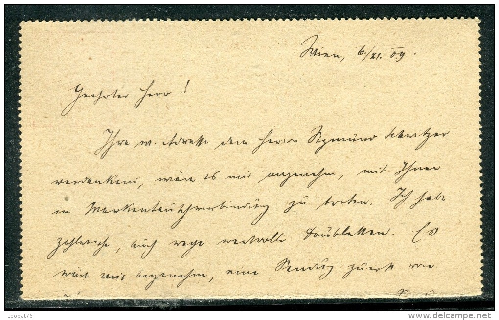 Autriche - Entier Postal De Wien Pour Strasbourg En 1909  Réf O 265 - Letter-Cards