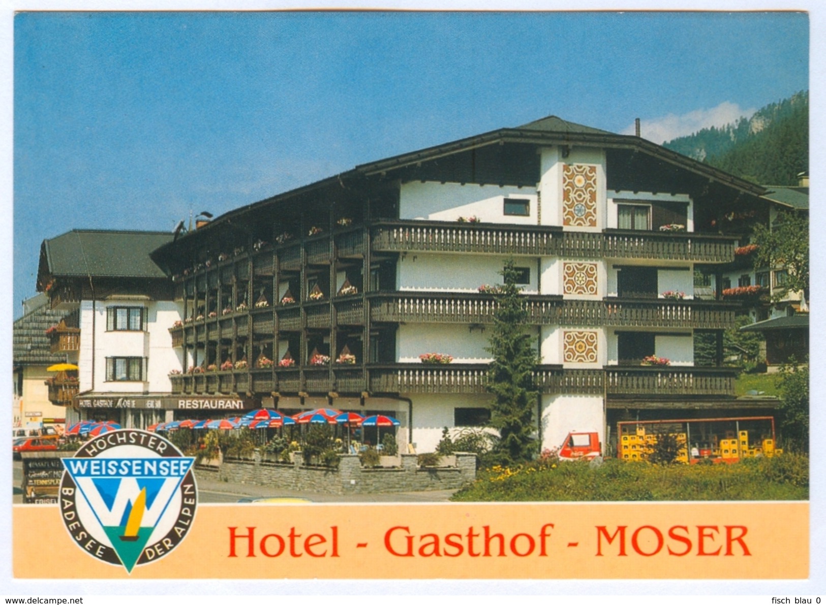 AK Kärnten 9762 Techendorf Am Weißensee Hotel Gasthof Gasthaus Moser Robert Winkler Hotel A. Gailtaler Alpen Wirtshaus - Weissensee
