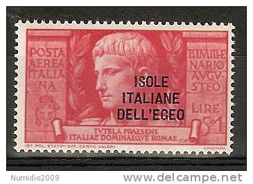 1938 EGEO AUGUSTO 5 LIRE MNH ** - VR6482 - Ägäis