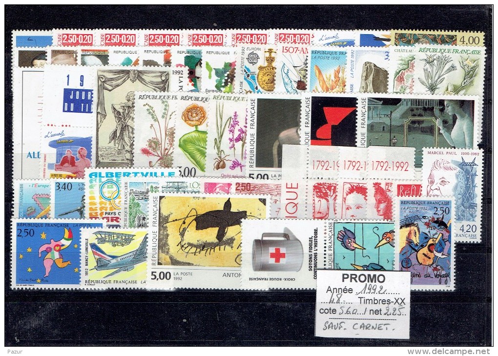 FRANCE ANNEE COMPLETE 1992 - 48 TP - XX - 1990-1999