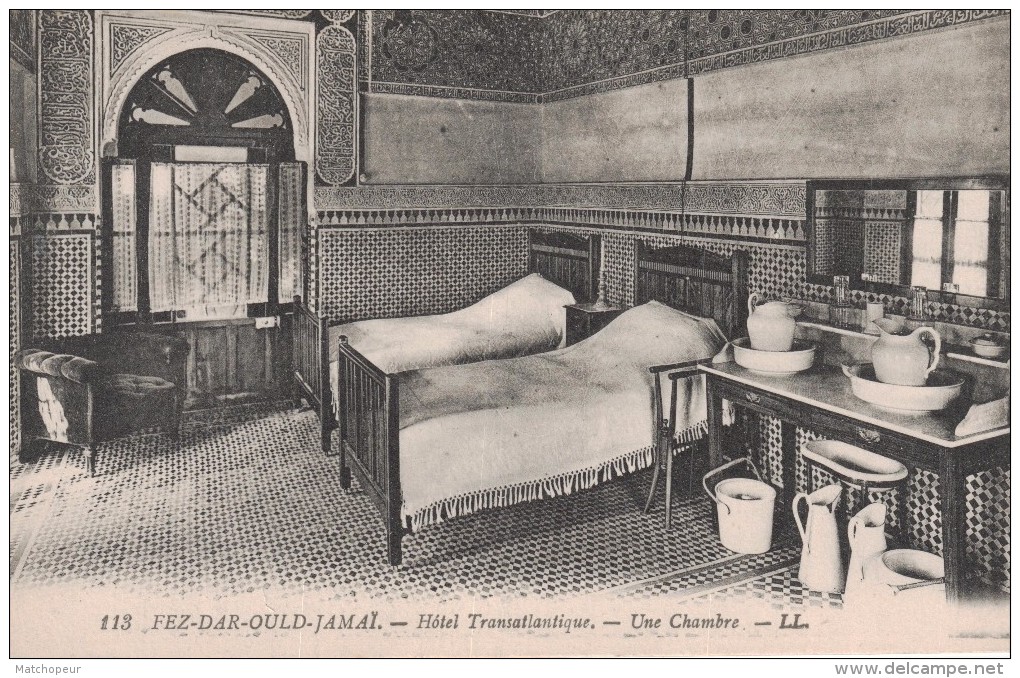 MAROC - FEZ - DAR OULD JAMAI - HOTEL TRANSATLANTIQUE UNE CHAMBRE - Fez (Fès)