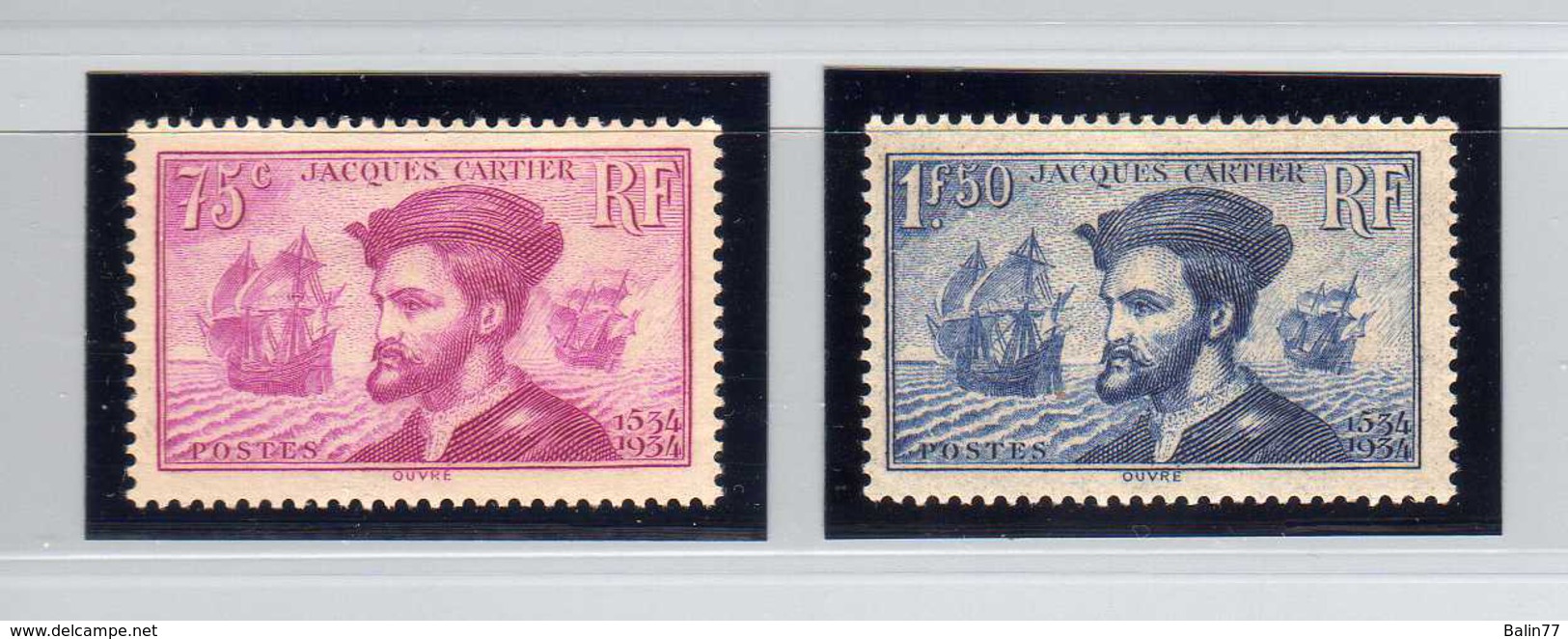 1934 - Francia - Sc. 296 - 297 - MLH - FR-121 - Ungebraucht