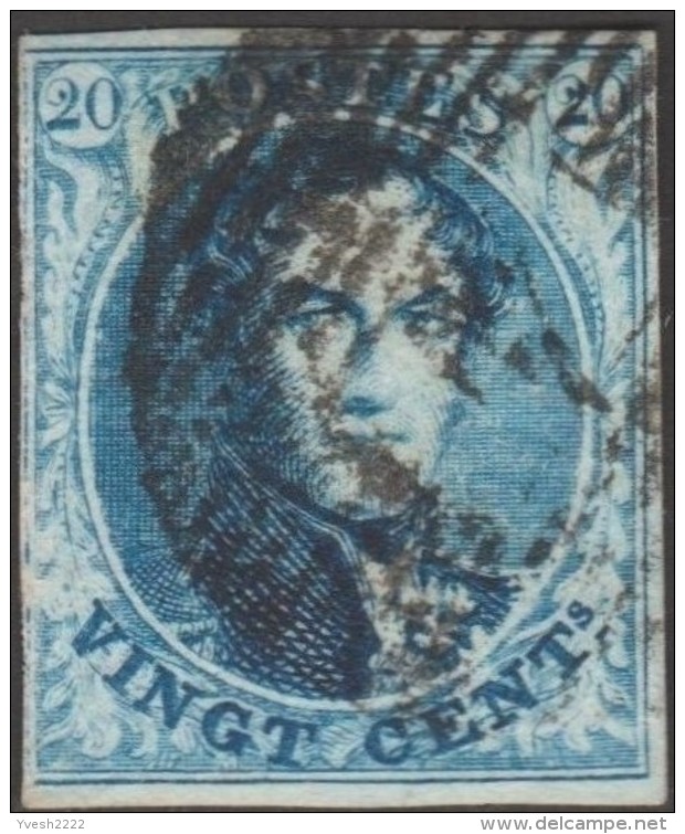 Belgique 1858 COB 11A Oblitération P 4 Anvers - 1858-1862 Medaillen (9/12)