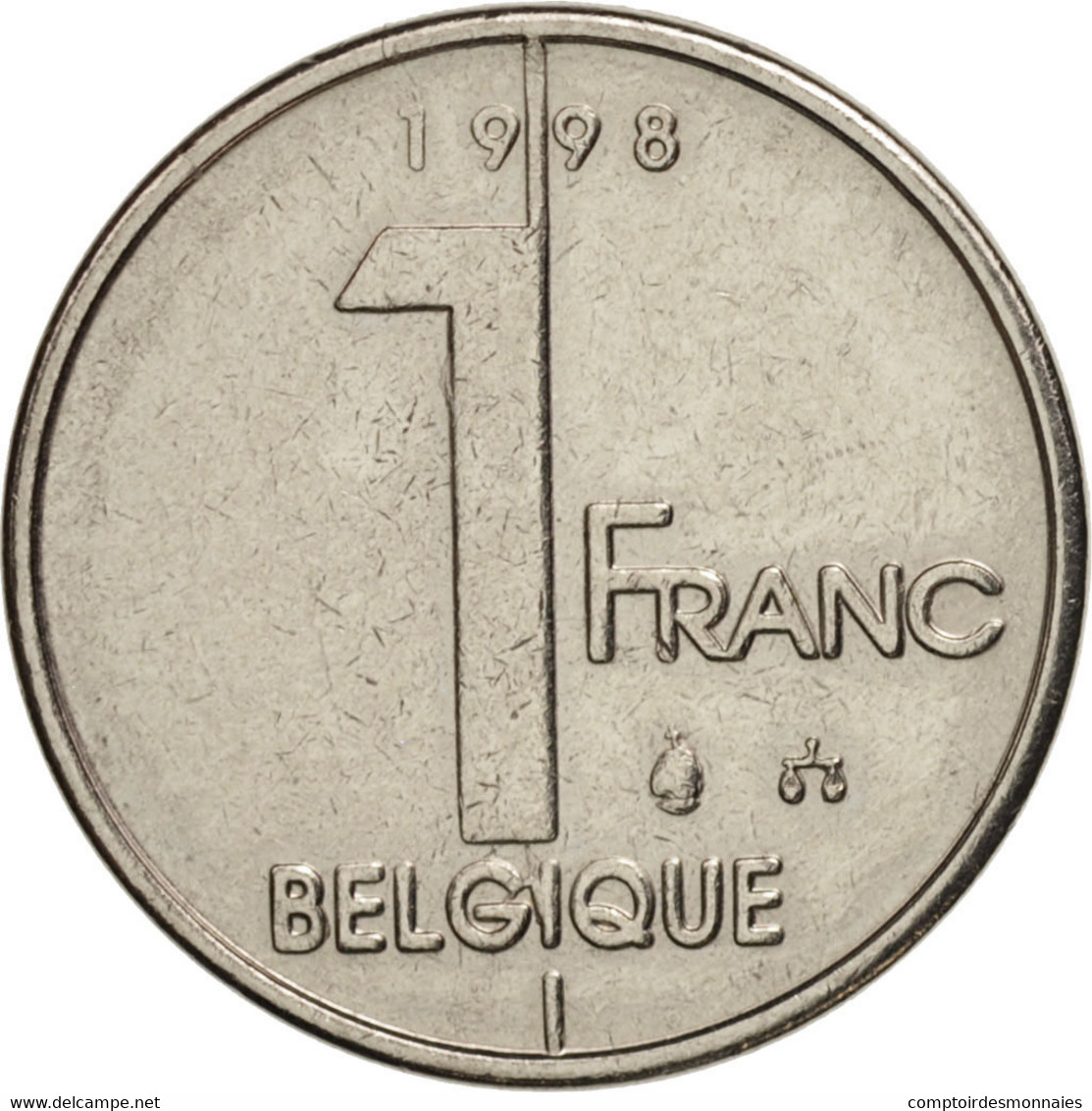 Monnaie, Belgique, Albert II, Franc, 1998, Bruxelles, TTB+, Nickel Plated Iron - 1 Franc