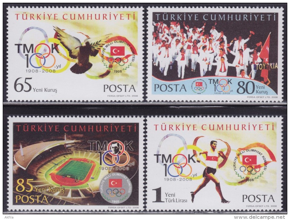 LR86. Turkey, 2008, 100 Years Of The Turk National Olympic Committee, MNH (**) - Neufs