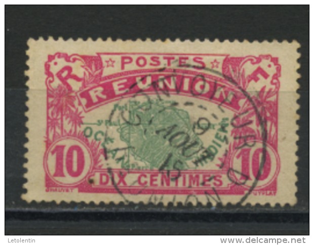 REUNION: - N° Yvert 60 OBL CACHET À DATE "CONVOYEUR DU 9/8/15" - Used Stamps