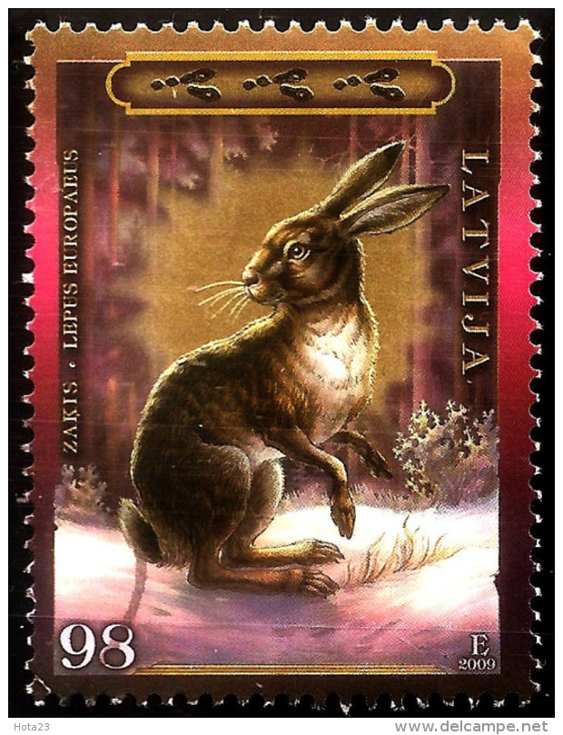 LATVIA ,  LETTONIA , LETTLAND   - 2009   Hare /  A Bunny -- Wildlife  ANIMAL   Used (0) - Hasen