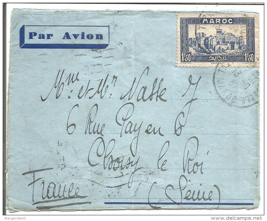 MAROC LETTRE DE TAZA VILLE NOUVELLE POUR LA FRANCE DU 13/8/1937 - Lettres & Documents