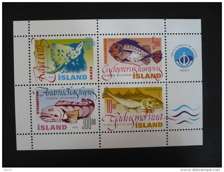 Islande - 1998 Année Internationale Des Océans - Poissons De Mer N° BF 21 Neuf** - Blocks & Sheetlets