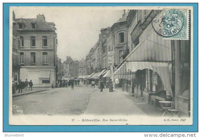 CPSM 27 - Marchands De Cartes Postales Rue Saint-Gilles ABBEVILLE 80 - Abbeville