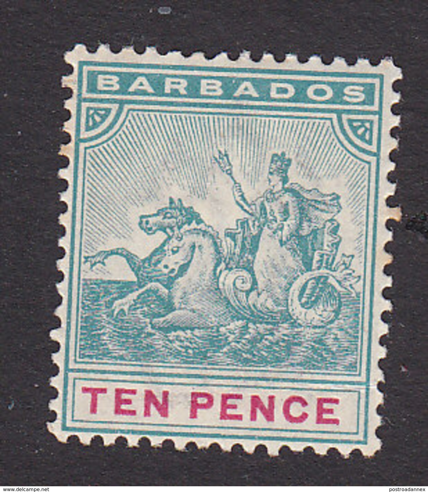 Barbados, Scott #78, Mint Hinged, Badge Of The Colony, Issued 1892 - Barbades (...-1966)