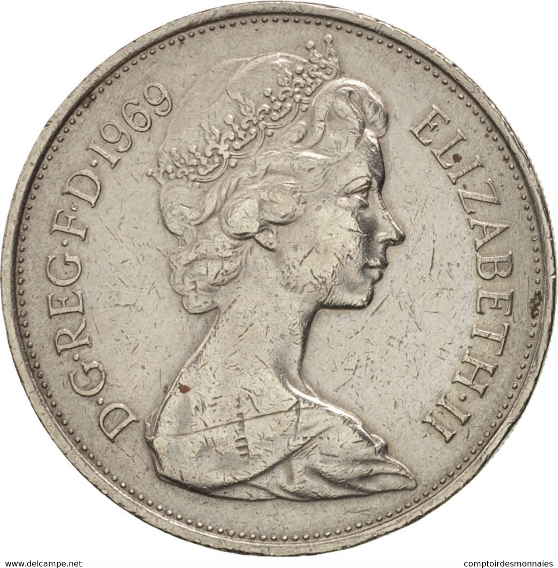 Monnaie, Grande-Bretagne, Elizabeth II, 10 New Pence, 1969, TTB+, Copper-nickel - 10 Pence & 10 New Pence