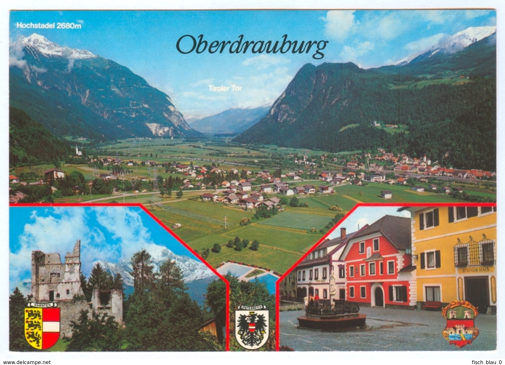 AK Kärnten 9781 Oberdrauburg Hochstadel Tiroler Tor Ruine Hohenburg Marktplatz B.Oberes Drautal Oberkärnten Dina Mariner - Oberdrauburg