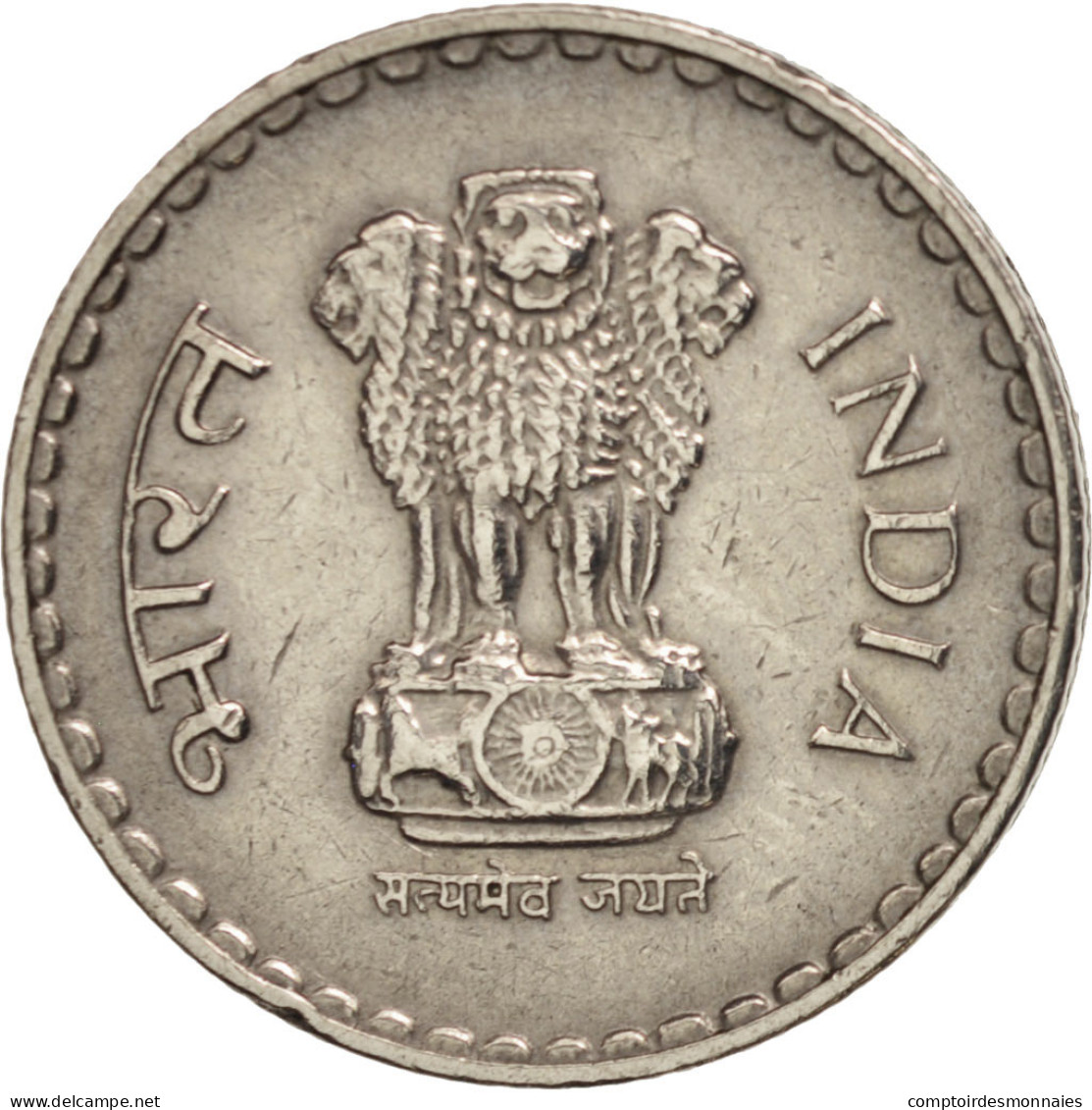 Monnaie, INDIA-REPUBLIC, 5 Rupees, 2000, Calcutta, TTB+, Copper-nickel, KM:154.1 - Inde