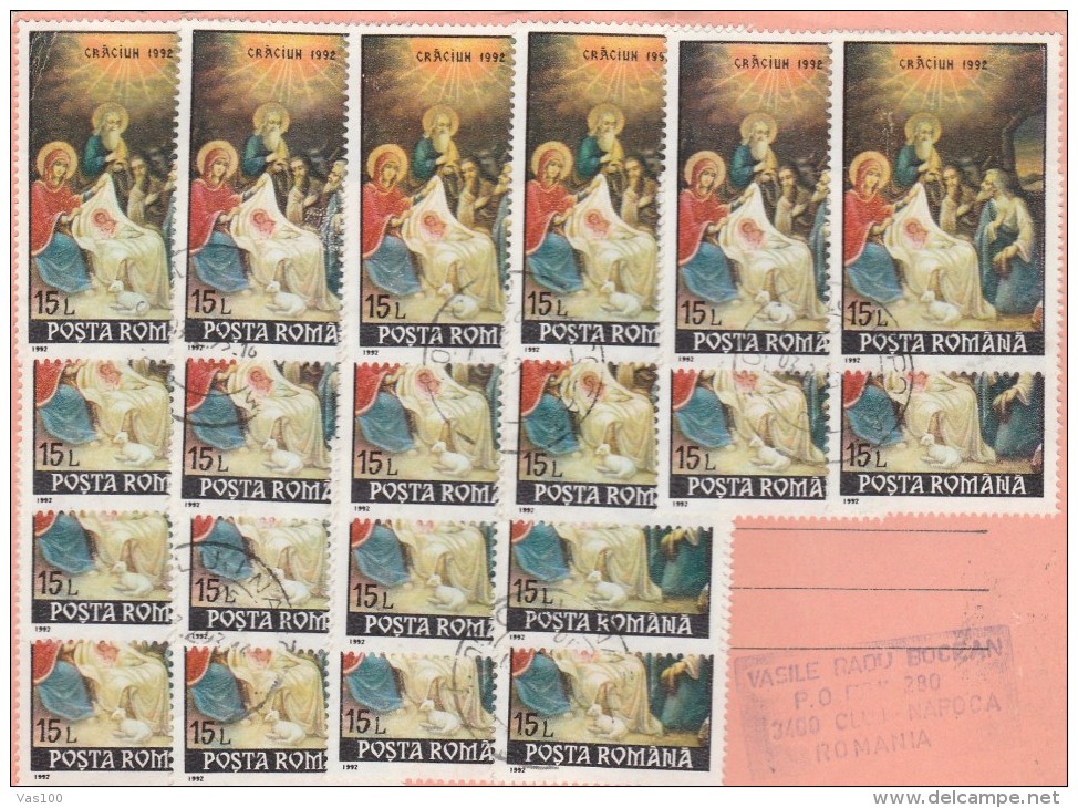 POSTAL HISTORY; AVIS DE RECEPTION- 20 STAMPS - 1992,CRISTMAS, RARE! ROMANIA - Sonstige & Ohne Zuordnung