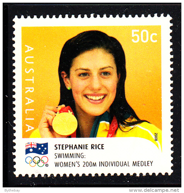 Australia Used Scott #2915 50c Stephanie Rice, Swimming - Gold Medallists - 2008 Summer Olympics - Oblitérés