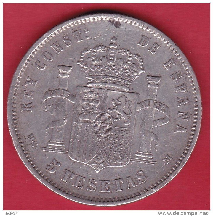 Espagne - 5 Pesetas Argent - Alfonso XII - 1882 - TB - Otros & Sin Clasificación