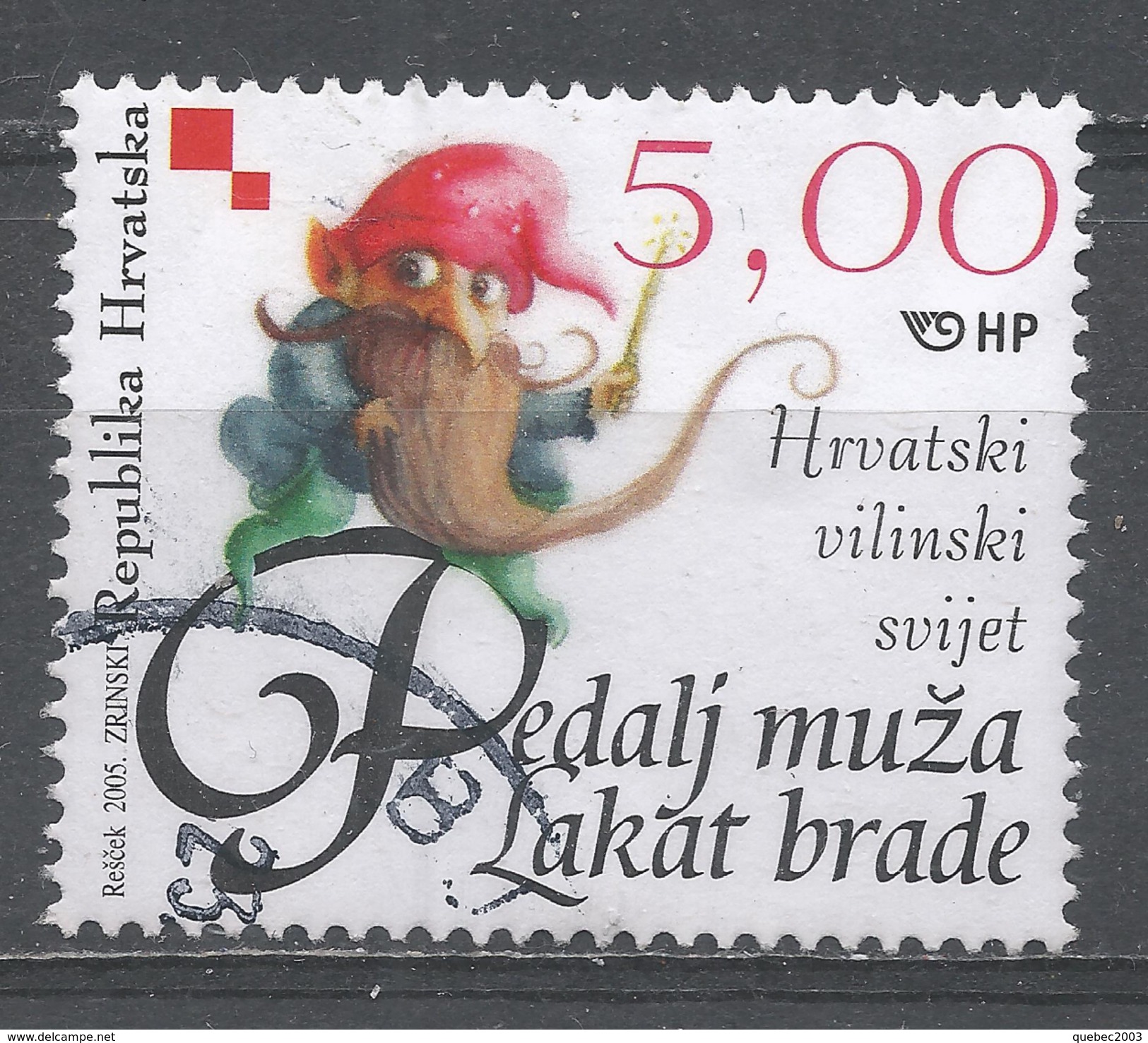 Croatia 2005. Scott #573b (U) Fairy Tale Character, Dwarf Pedalj Muza Lakat Brade - Croatie