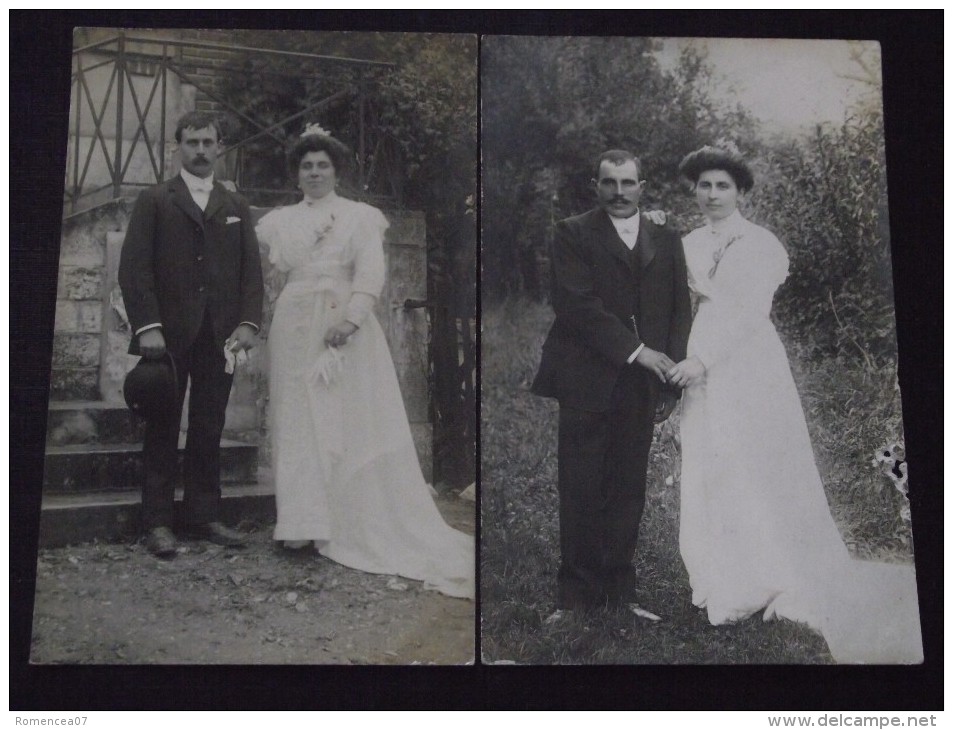 JEUNES MARIES - Lot De 2 Cartes-photos - Vers 1910 - Mariage, Noces - Non Voyagées - A Voir ! - Noces