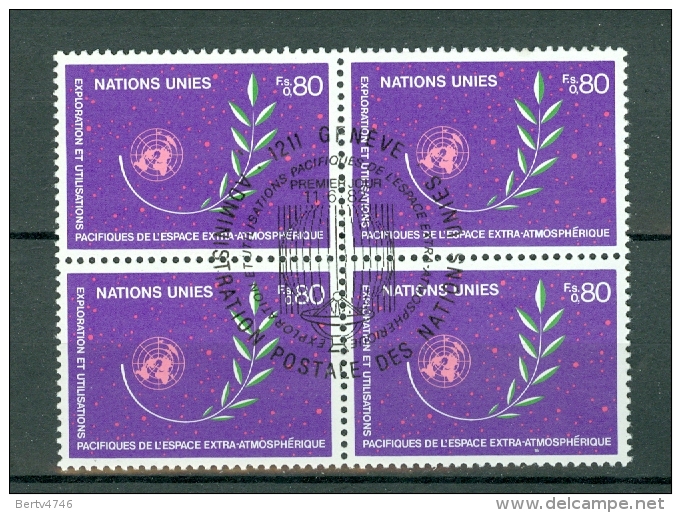 UNO Genève 1982 Yv 4 X 107, Used  Cote Yv € 6,40 - Gebraucht