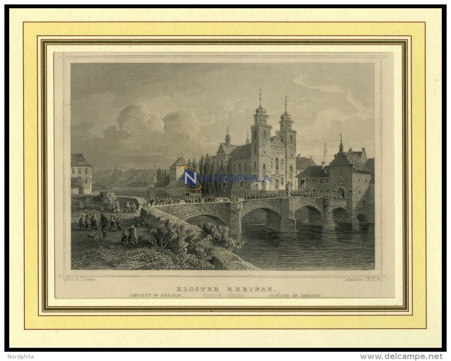 KLOSTER RHEINAU/KANTON ZÜRICH, Stahlstich Von Lange/Kolb Um 1840 - Lithographies