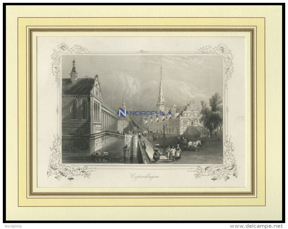 KOPENHAGEN, Teilansicht, Stahlstich Aus Payne`s Universum 1855 - Lithographies