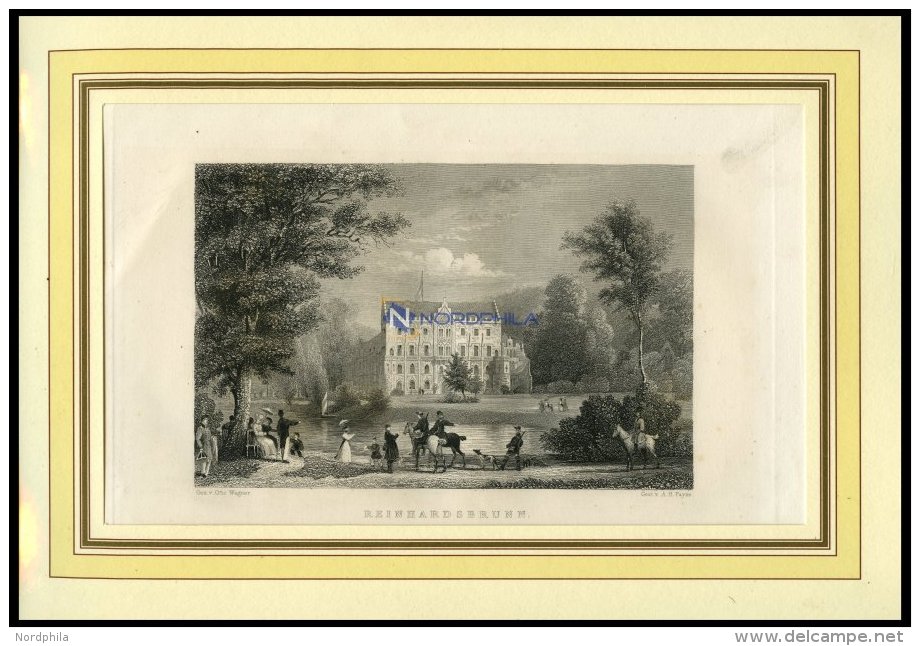 REINHARDSBRUNN: Das Lustschloß, Stahlstich Von Wagner/Payne Um 1840 - Lithographies