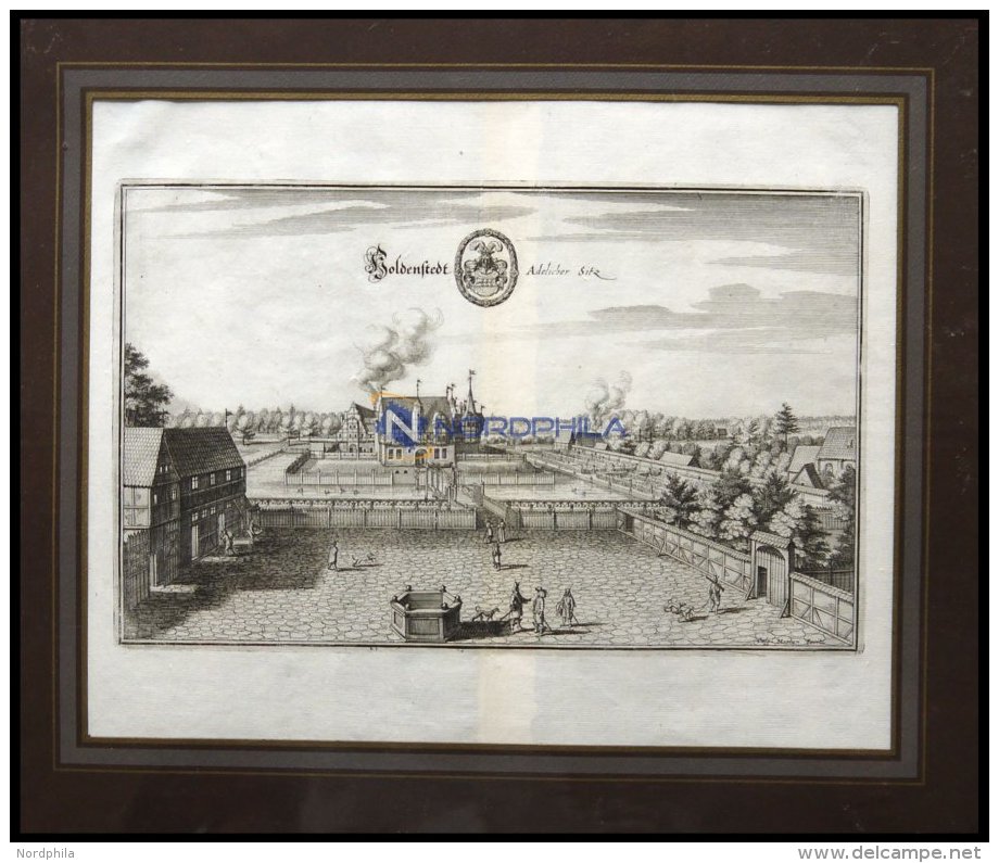 HOLDENSTEDT, Gesamtansicht, Kupferstich Von Merian Um 1645 - Lithographies