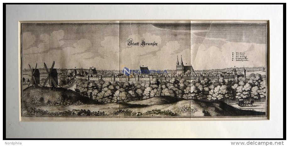 GRANSEE, Gesamtansicht, Kupferstich Von Merian Um 1645 - Lithographies