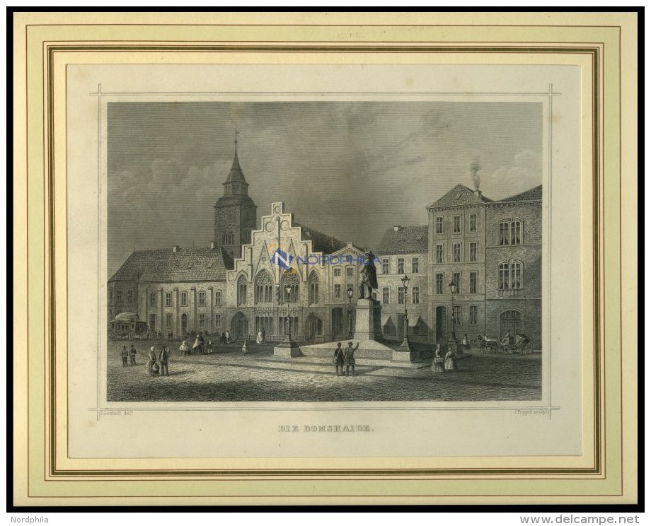 BREMEN: Die Domshaide, Stahlstich Von Gottheil/Poppel, 1840 - Lithografieën