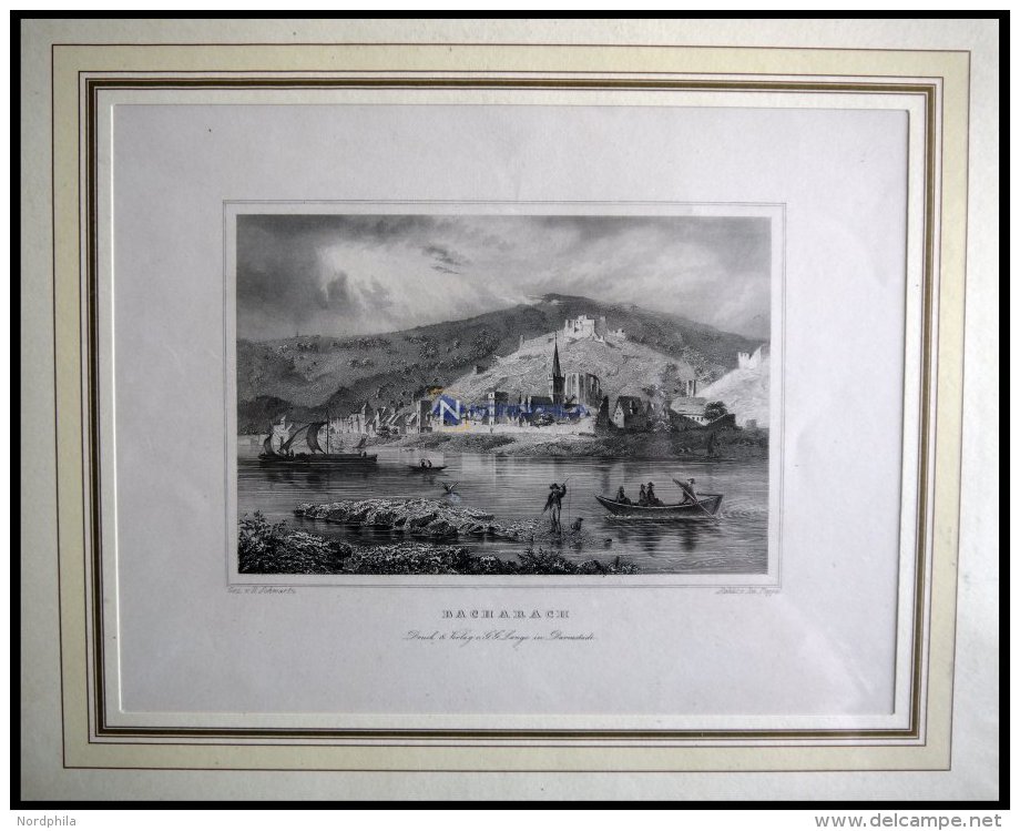 BACHARACH, Gesamtansicht, Stahlstich Von Schwartz/Poppel Um 1840 - Lithographies