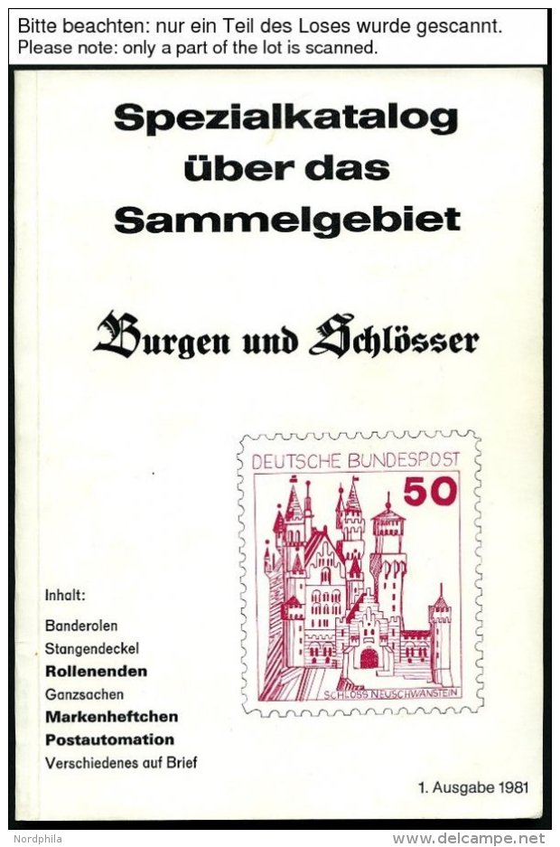 PHIL. LITERATUR Spezialkatalog über Das Sammelgebiet Burgen Und Schlösser - Banderolen, Stangendeckel, Rollene - Philately