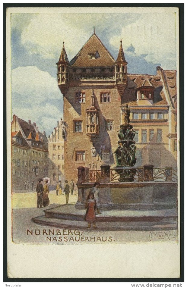 DEUTSCHLAND ETC. NÜRNBERG, Nassauerhaus, Farbige Künstlerkarte Von 1913, Gebraucht, Pracht - Covers & Documents