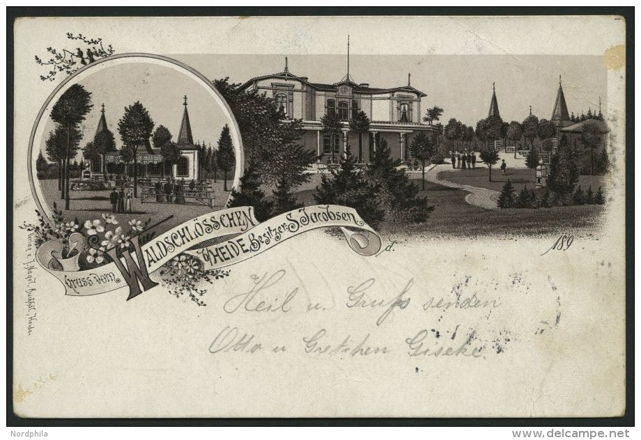 DEUTSCHLAND ETC. HEIDE In Holstein, Eine Farbige Lithografie Von 1896, Pracht - Cartas & Documentos