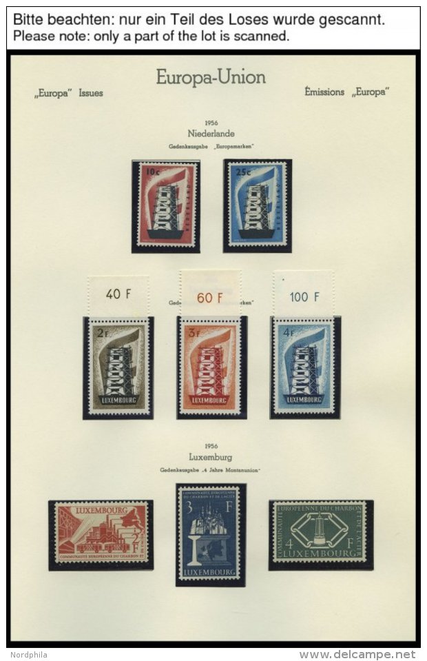 EUROPA UNION **, Postfrische Sammlung Europa-Union Von 1956-92 In 5 Leuchtturm Alben, Komplett Bis Auf Andorra-Spanische - Andere & Zonder Classificatie