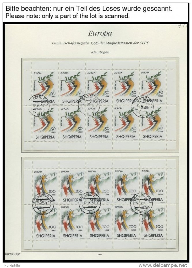 EUROPA UNION KB O, 1995, Frieden Und Freiheit In Kleinbogen, Fast Kompletter Jahrgang, Pracht, Mi. 673.- - Colecciones