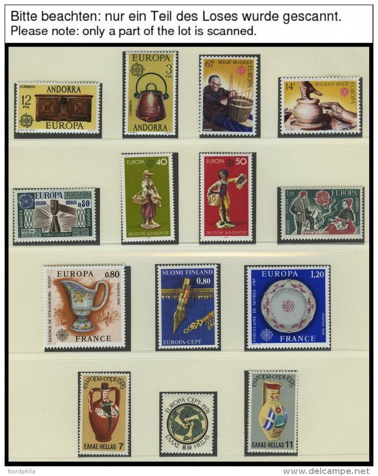 EUROPA UNION **, 1976/7, Kunsthandwerk Und Landschaften, 2 Komplette Jahrgänge, Ohne Guernsey Nr. 133/4 Und Isle Of - Collections