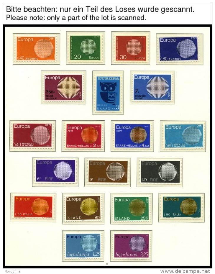 EUROPA UNION **, 1970/1, Flechtwerk Und Waagerechte Kette, 2 Komplette Jahrgänge, Pracht, Mi. 173.- - Collections