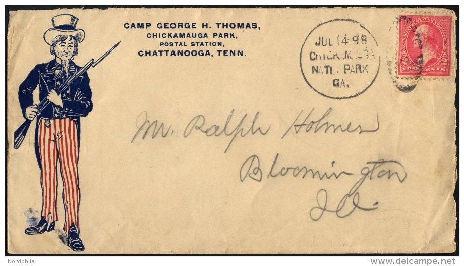 FELDPOST 1898, Patriotischer Brief Aus Dem Camp Georg H. Thomas In Chicamauga National Park, Feinst (zweiseitig Geö - Used Stamps