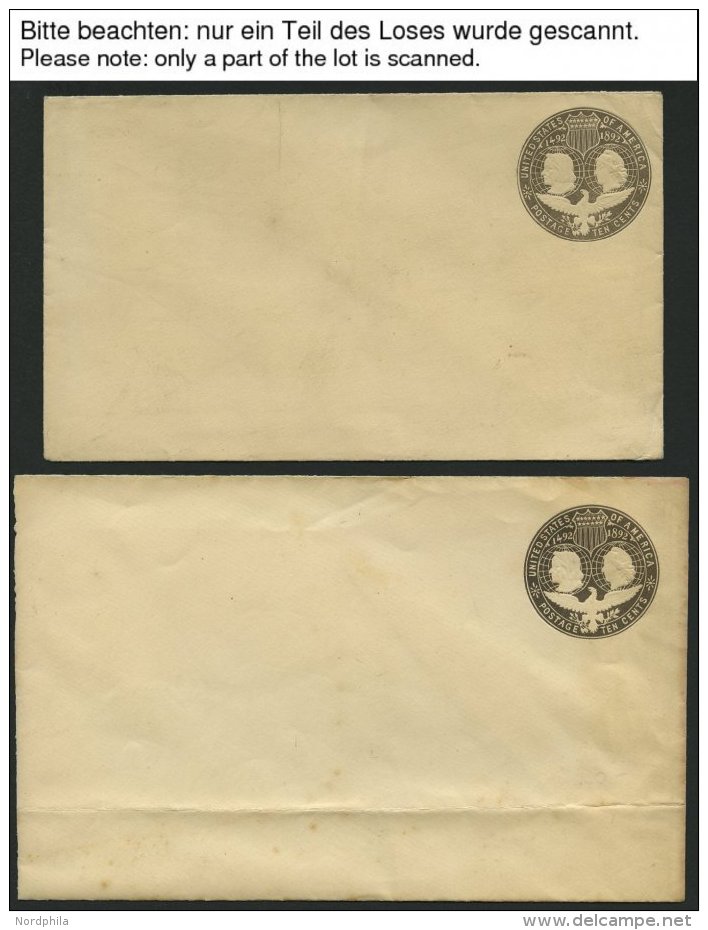 GANZSACHEN U 348-351 BRIEF, 1893, 1 - 10 C. Columbus And Liberty, Sammlung Von 54 Umschlägen, Gebraucht Und Ungebra - Autres & Non Classés