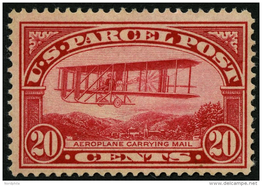 PAKETMARKEN Pa 8 *, Scott Q 8, 1912, 20 C. Doppeldecker, Winziger Falzrest, Pracht, $ 120.- - Parcel Post & Special Handling