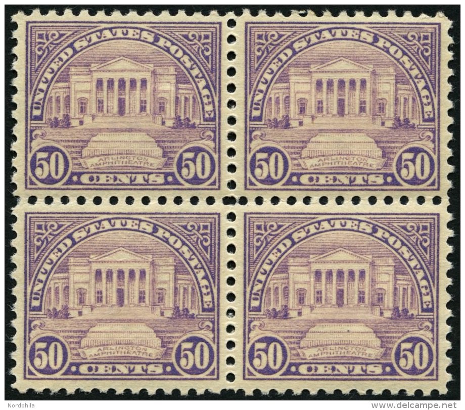 USA 282 VB **, Scott 570, 1931, 50 C. Grabmal Des Unbekannten Soldaten Im Postfrischen Viererblock, Pracht - Used Stamps