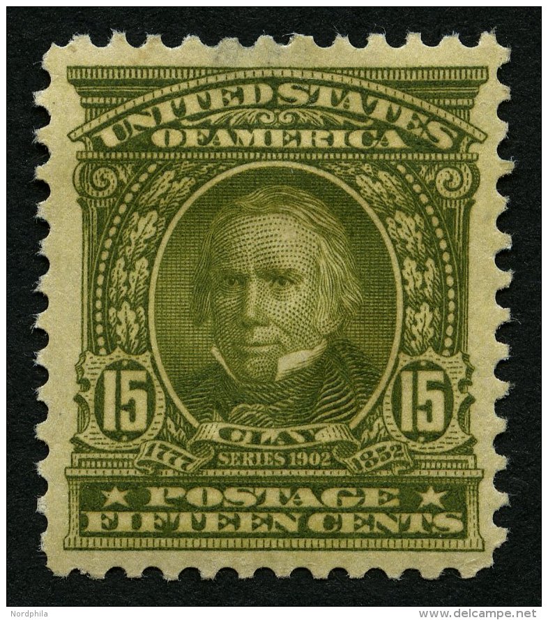 USA 147 *, Scott 309, 1903, 15 C. Clay, Wz. 1, Gezähnt L 12, Falzreste, Falzdünne Stelle Sonst Pracht, $ 180 - Used Stamps