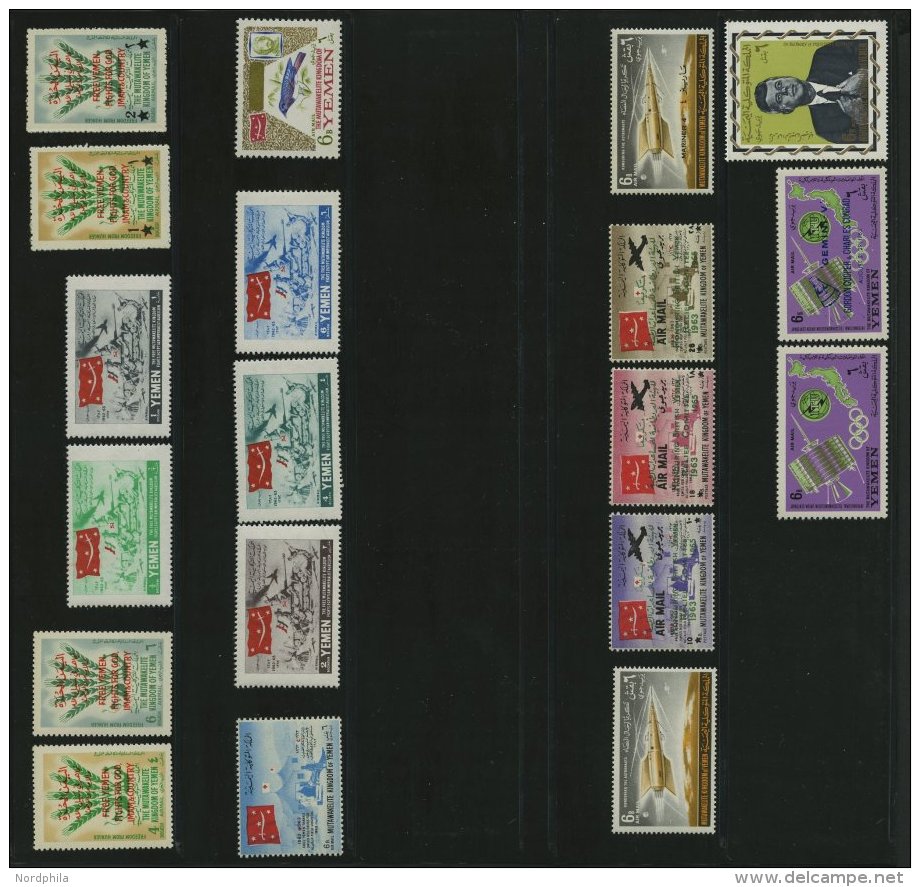 JEMEN - KÖNIGREICH **, 1963-67, Partie Verschiedener Flugpost-Marken, Pracht, Mi. 180.- - Yemen