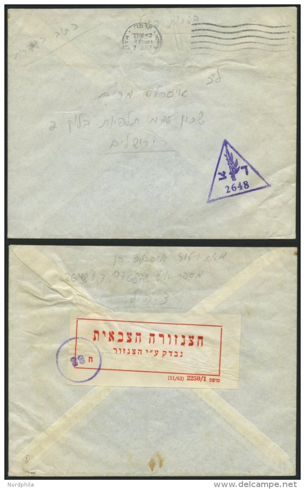 ISRAEL 1967, Dreieckiger Feldpoststempel 2648 Und Handschriftlicher Vermerk Aktiver Dienst Sowie Poststempel Von Haifa A - Other & Unclassified