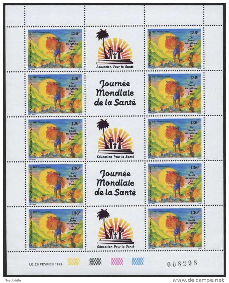 FRANZÖSISCH-POLYNESIEN 609/10KB **, 1992, Weltgesundheitstage U.World Columbian Stamp Expo, Je Im Kleinbogen (10), - Vide