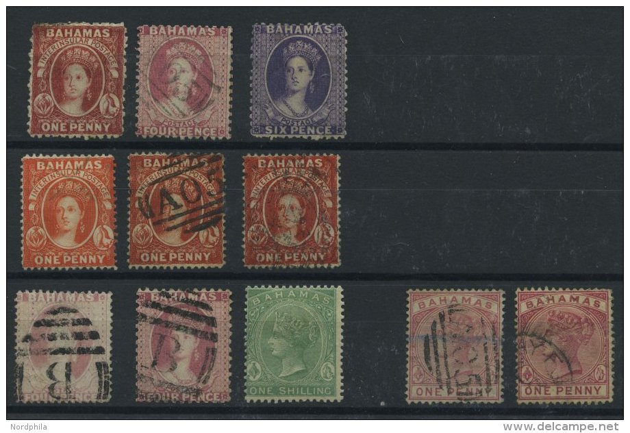 BAHAMAS O,* , 1863-84, 11 Werte Feinst/Pracht, Mi. 650.- - Bahamas (1973-...)