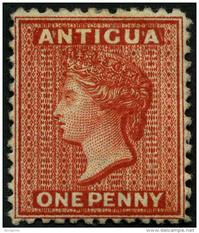 ANTIGUA 4b *, 1872, 1 P. Scharlach, Wz. CC, Gummireste, Pracht, Mi. 450.- - Antigua En Barbuda (1981-...)