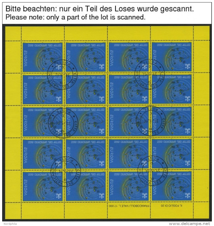 VATIKAN 1122/3,1302KB O, 1994/99, Entdeckungen Und Erfindungen Und Europarat In Kleinbogen, Pracht, Mi. 76.- - Other & Unclassified