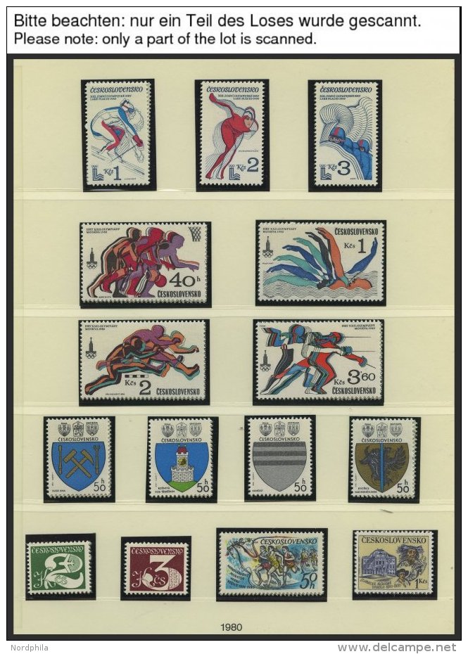 TSCHECHOSLOWAKEI **, O, Bis Auf 2 Werte Wohl Postfrische Komplette Sammlung Tschechoslowakei Von 1980-91 In 2 Schaubek F - Collections, Lots & Series